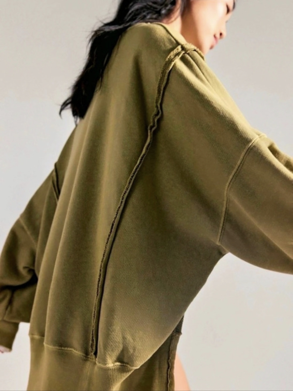 We The Free Oversized Pullover in Python Guacamole Size NWT Free People - Picture 7 of 8
